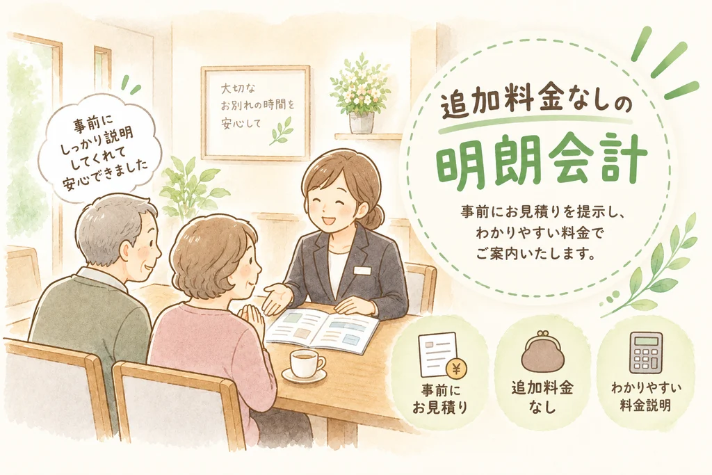 家族葬ホール心温の追加料金なしの明朗会計
