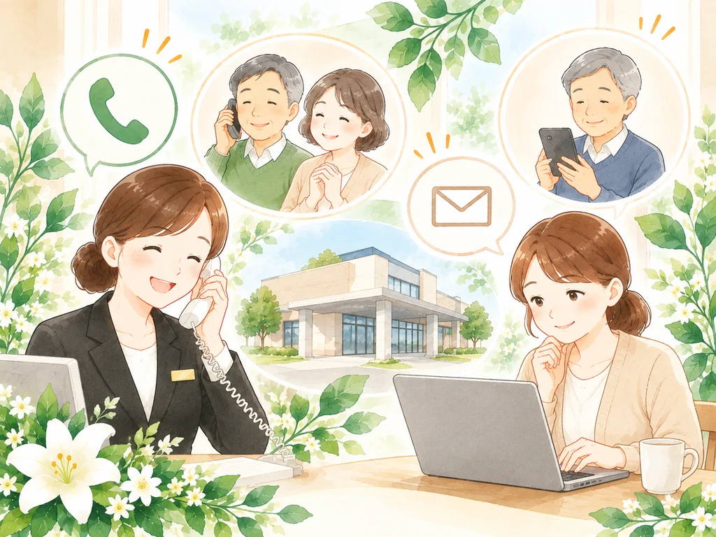 葬儀の費用や流れについてスタッフに相談するご家族